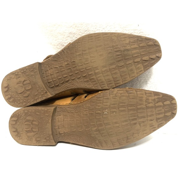 DAVINCI MEN'S SLIP ON Dress SHOES Loafers Tan Leather Size 9 - Picture 7 of 9